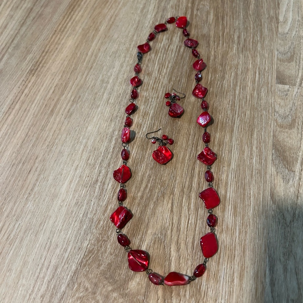 Elegant Red Jewelry Set